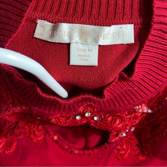 Vintage Boston Proper Lace Top Long Sleeve Western Size Medium - Picture 9 of 11